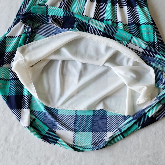 ModCloth‎ Gilli Dress Womens Small  Turquoise Plaid Stretch Comfort Party Office - Picture 11 of 14